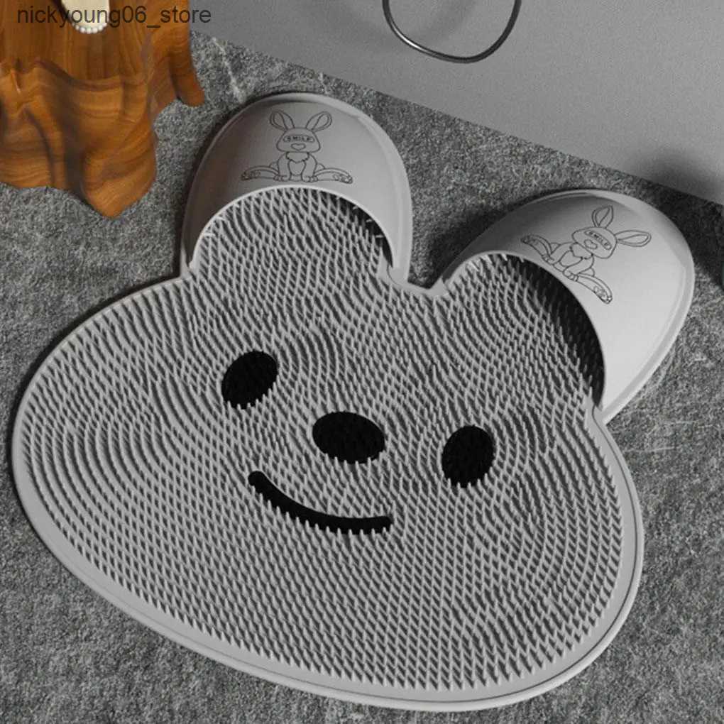 Non-Slip Bath Mats Rabbit Silicone Massage Foot Mat Bathroom Non-slip Mat Bath Rubbing Foot Artifact Washing Feet To Remove Dead Skin Shower L240910