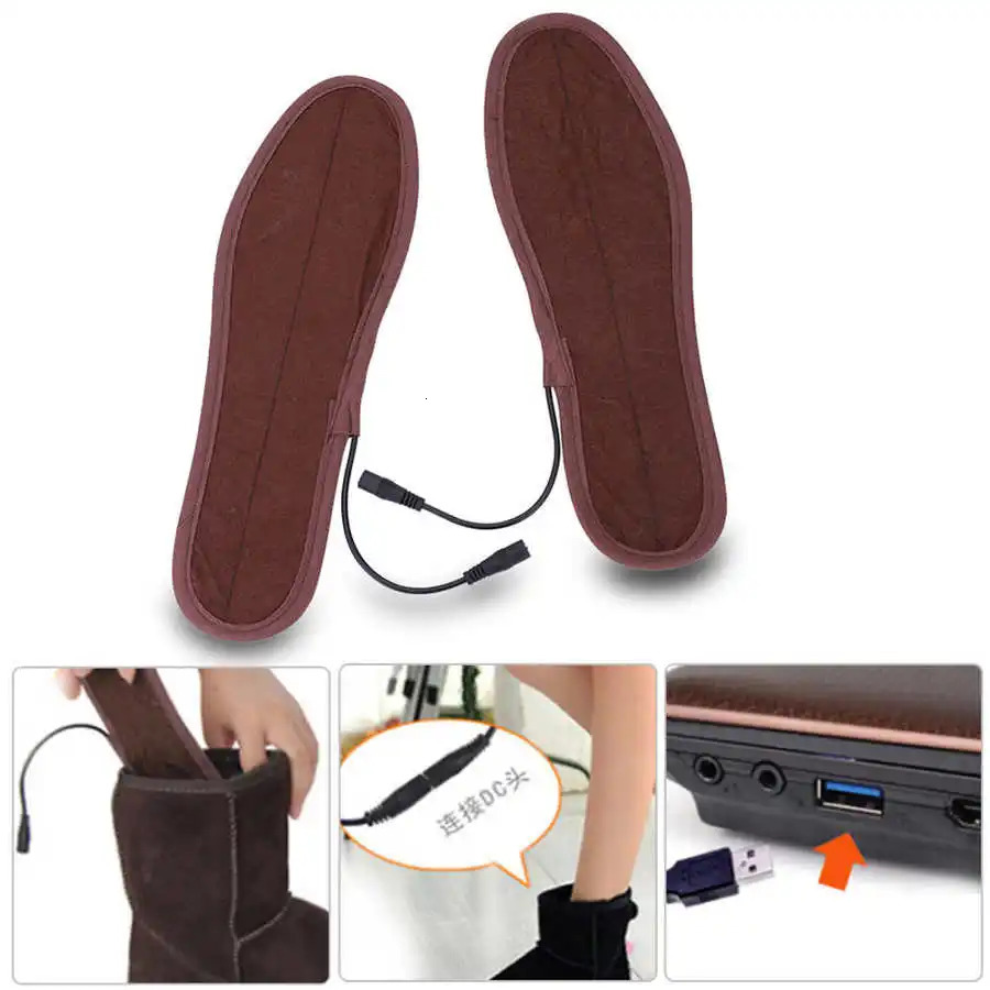 USB Heating Insoles Feet Warmer Sock Pad Soft Lint Electric Heated Shoe Insoles Winter Outdoor Sports Feet Warming Insoles 241010