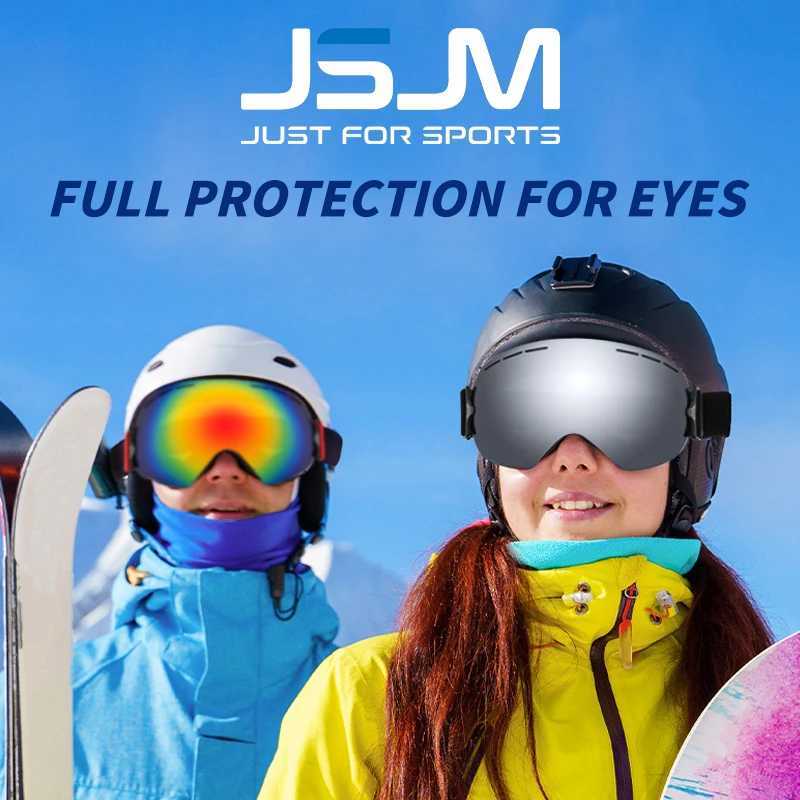 JSJM new ski goggles double-layer anti fog large ski goggles mens winter outdoor wind protection ski goggles CL241010
