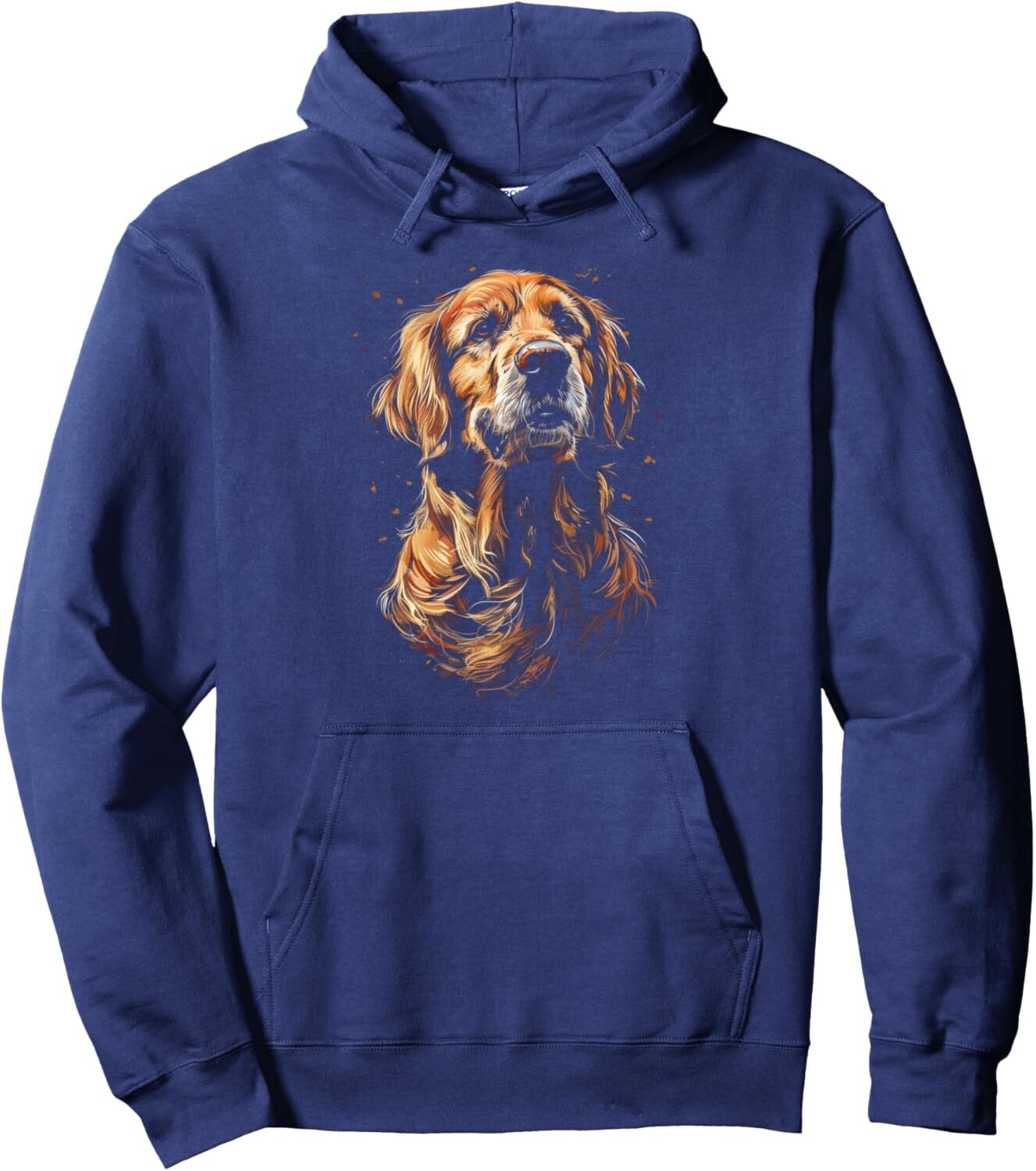 Hoodie for Mens Womens Dog Lover Golden Detailed Artistic Dog Portrait Animal Art Pullover Hoodie Graphic Hoodies sweatshirt Pullover Long Sleeve