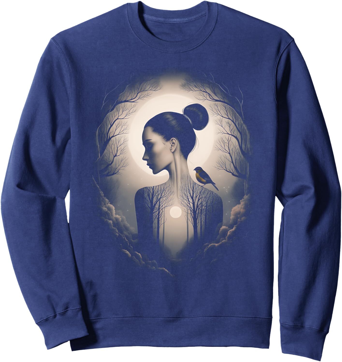 Long Sleeve Shirts for Men sweatshirt Winter Solstice Forest Woman Bird Nature Lover Gifts Sweatshirt T shirt Tee Streetwear Casual tops clothes