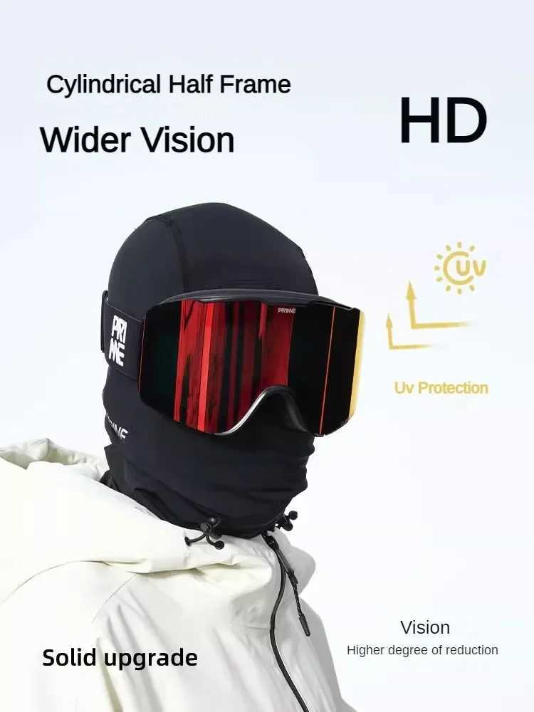 PRIME 2024 new magnetic ski goggles for women anti fog sled goggles outdoor winter motorcycle and bicycle goggles CL241010