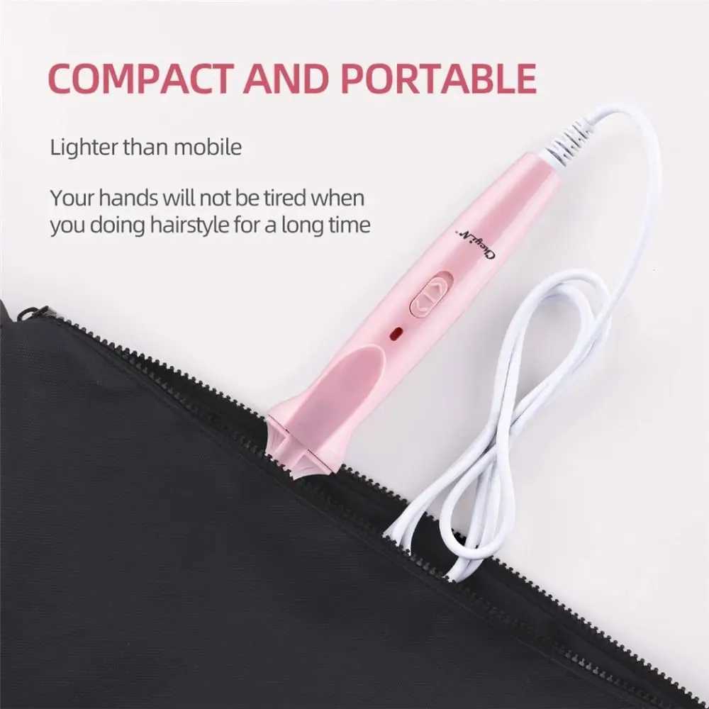 Professional Mini Hair Curling New Iron Superfine Ceramic 9mm Curler Wand Curly Tongs Electric Salon Styling ToolXJ2410