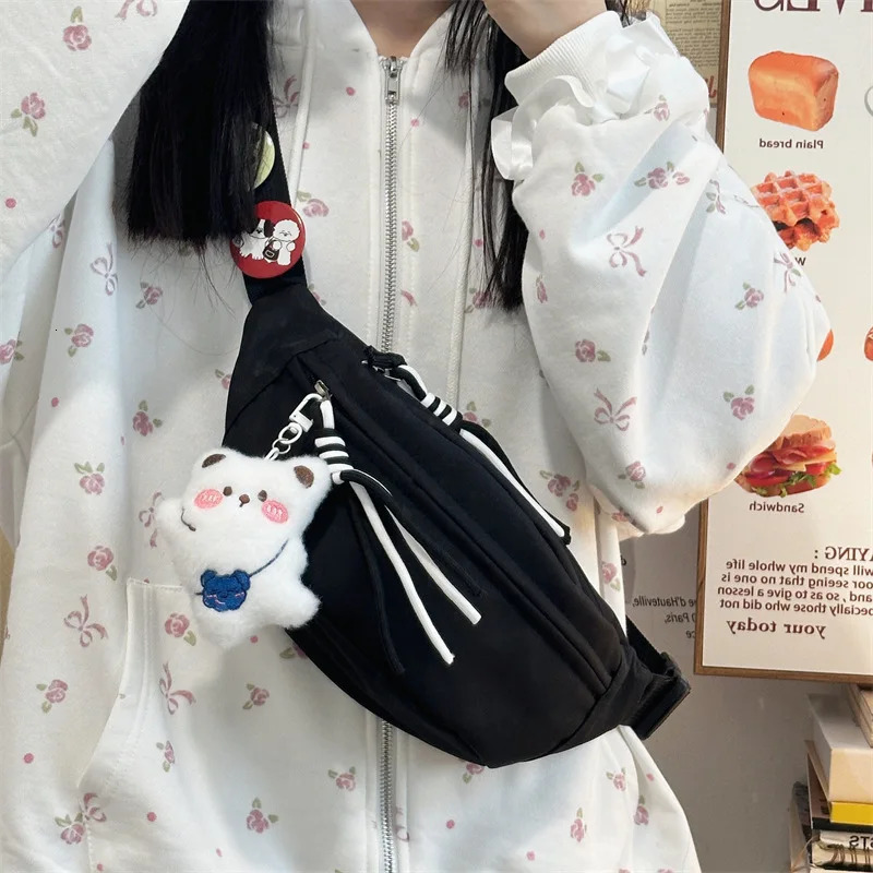 Fashionable green pink cute Kawaii womens fan-shaped bag outdoor leisure sports waist bag multifunctional waterproof luggage 241008