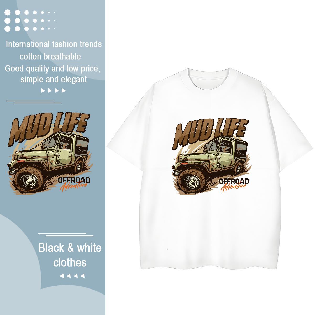 New Arrival T-Shirts 230g Pure Cotton Breathable Short Sleeve Sports Casual car Woman Tshirt Popular Black White Tee Shirt