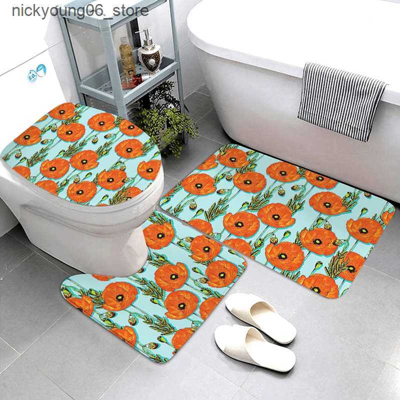 Non-Slip Bath Mats Green plants Mat Bathroom ins Rug Shower Mat Absorbent Foot Mat Entrance Door Mat Kitchen Mat room mat Bathtub toilet rug L240910