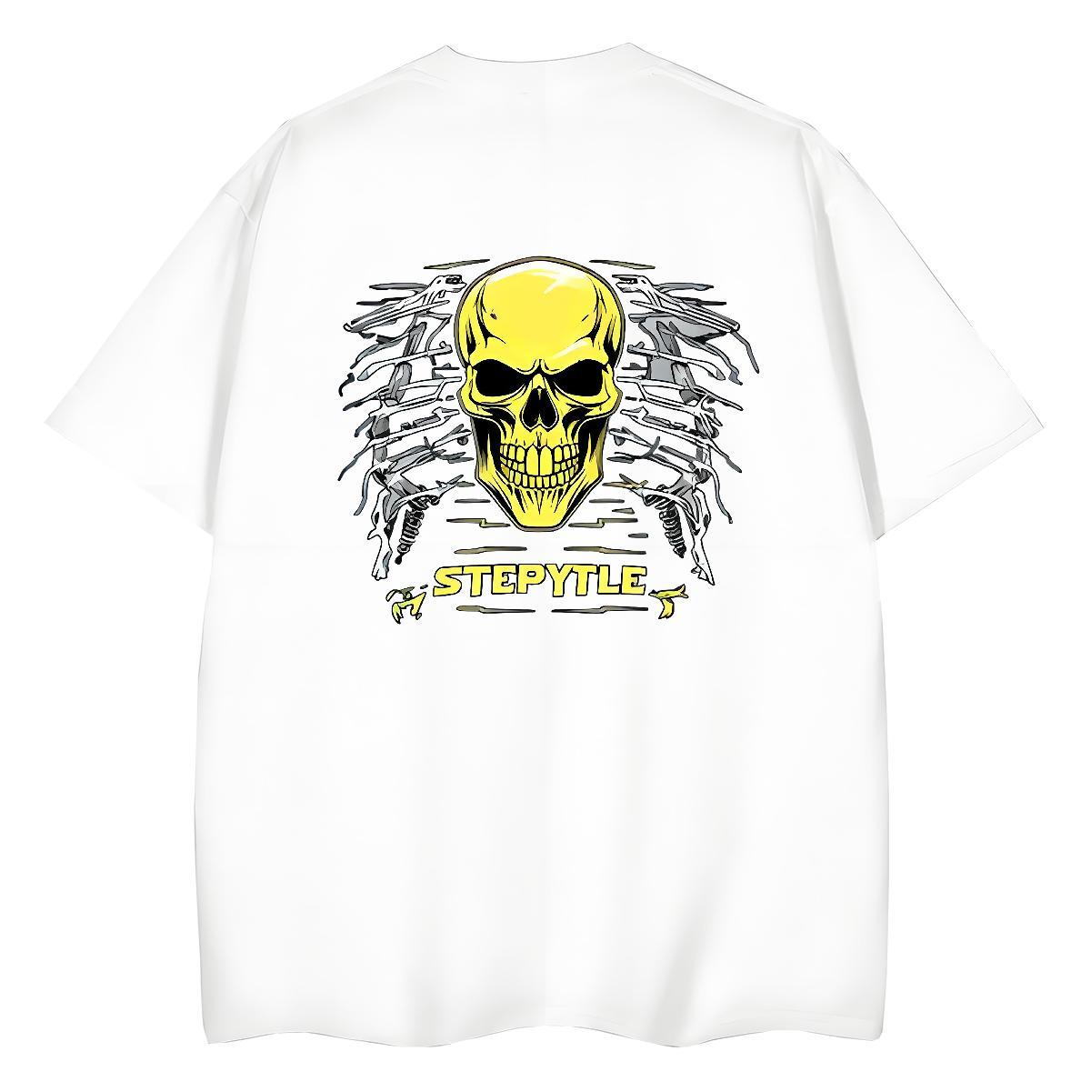 Fashion Casual Womens T Shirts 230g Cotton Crew Neck Casual Beach skull Lady T shirt 5A Anime Print Clothes