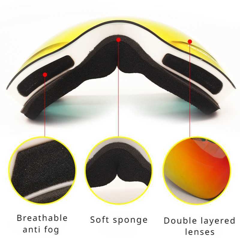 2024 Winter Sunglasses Womens Skiing Eyes Mens Outdoor Sports Skiing Goggles Windproof and Snowproof Integrated Molding for Girls CL241010