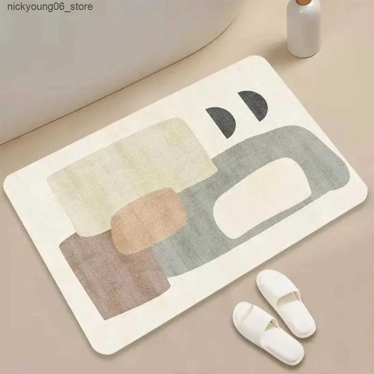 Non-Slip Bath Mats Japanese Wabi-sabi Living Room Carpet Luxury Bedroom Decor Abstract Carpet Modern Nordic Lounge Rug Washable Non-slip Floor Mat L24