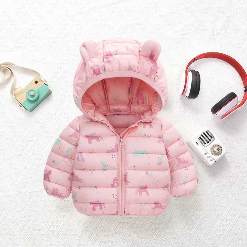 Down Coat Childrens down jacket lightweight cotton padded jacket cartoon for boys and girls warm cotton padded jacket for autumn and winter H241010