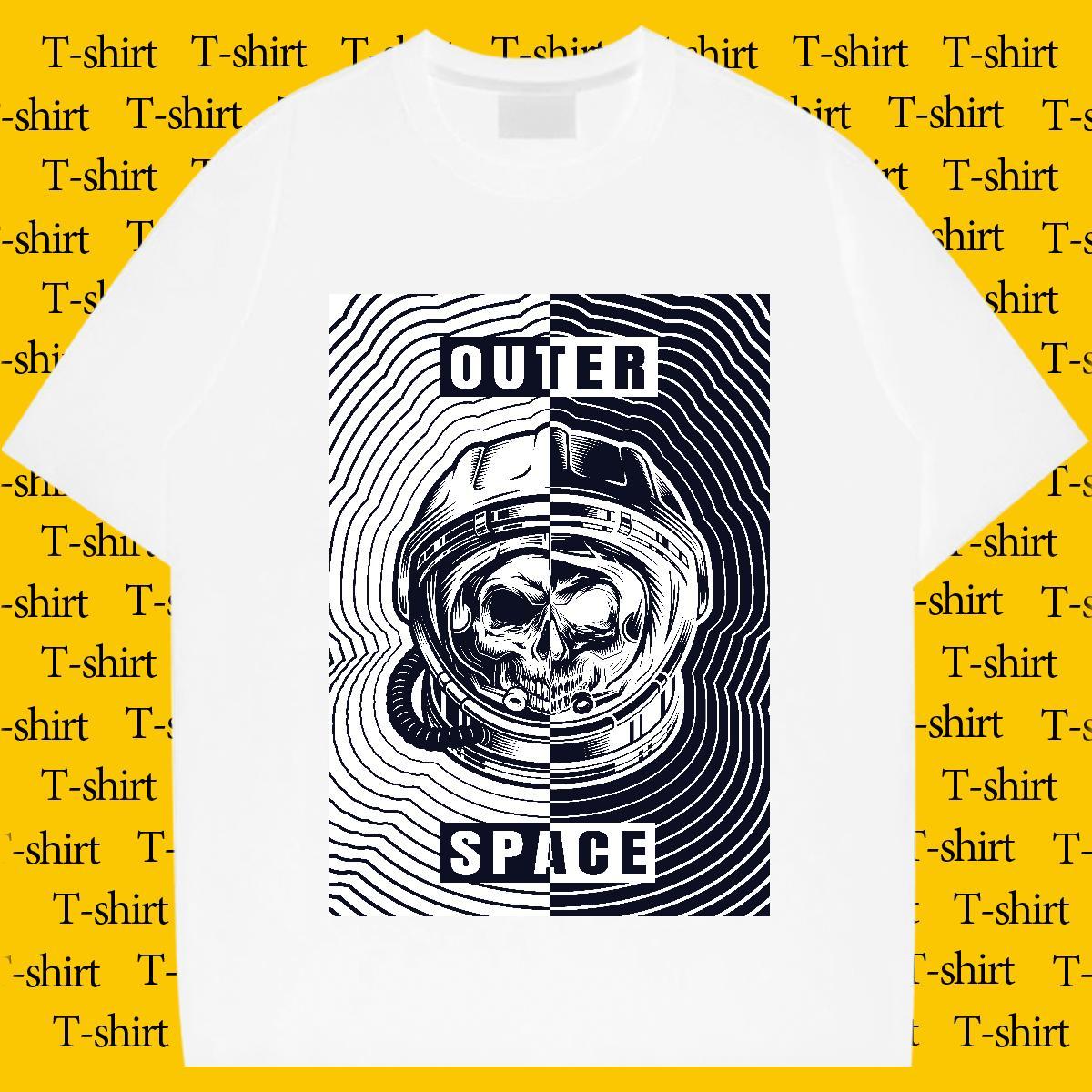 Free Shipping T Shirts Men 230g 100% Cotton skull Daily Wear Oversized 3XL 4XL Breathable Short Sleeve Tshirts Classic Casual Tops