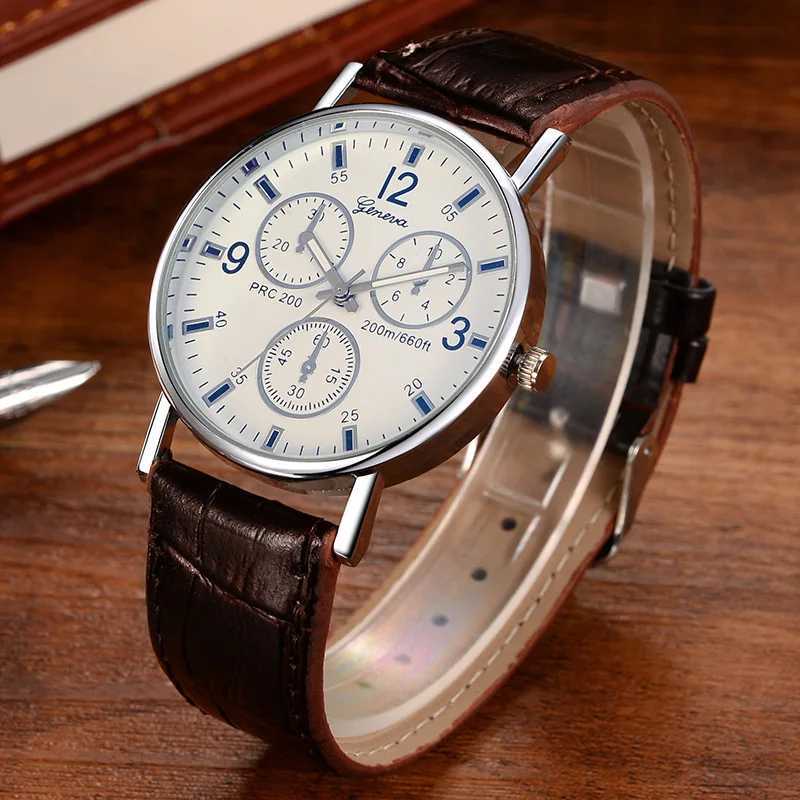 Ultra Thin Watch Men Sports Watches GENEVA Leather Band Analog Quartz Wristwatches Men Cheap Price Dropshipping Reloj HombreX241010