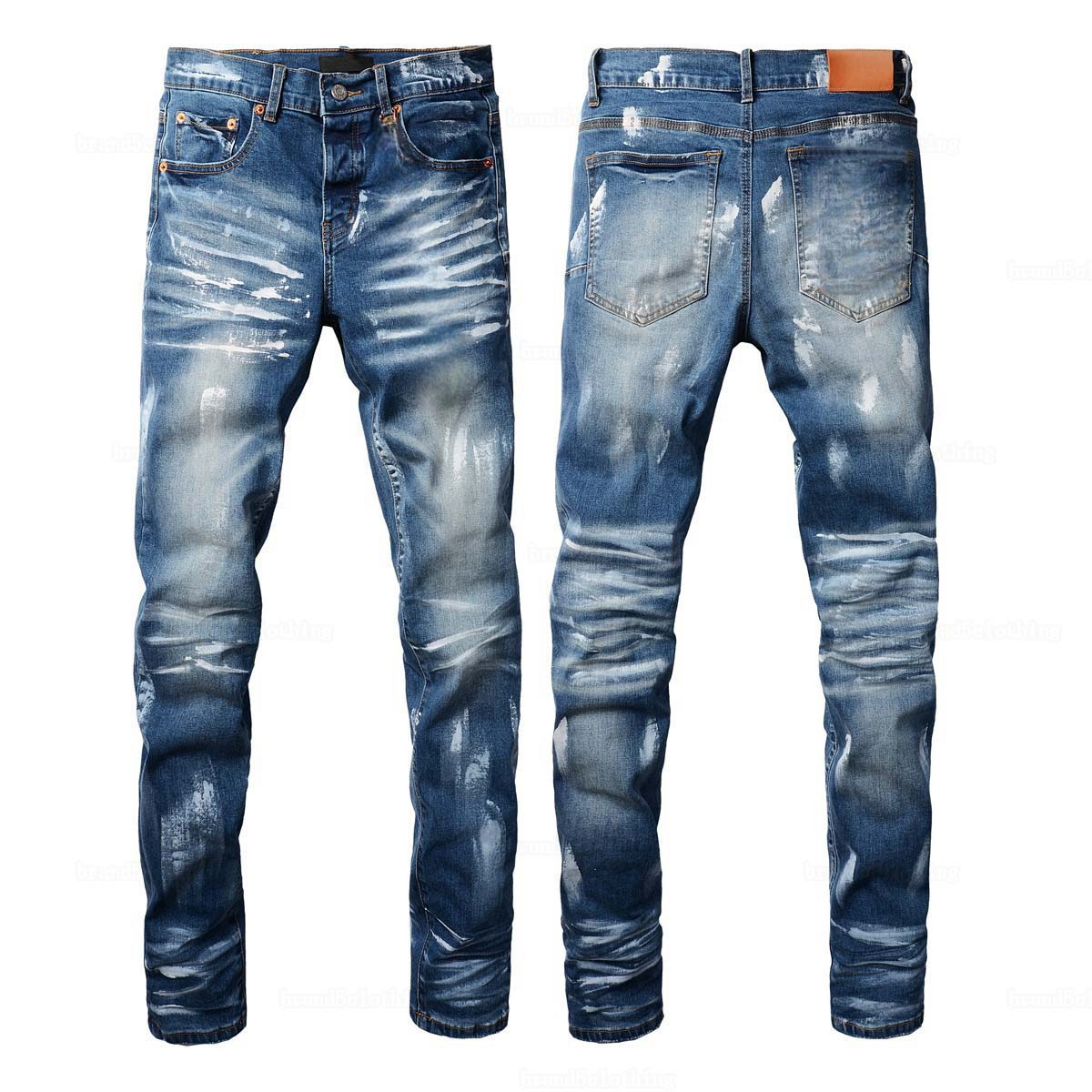 Jeans Designer Mens Jean Ripped High Street Brand Patch Hole Denim Straight Fashion Streetwear Silm Designer Jeans Biker Slim Skinny Jeans Ripped Pants Mens Jeans