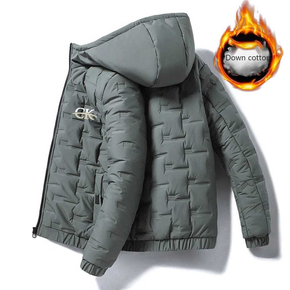 Men's Down Parkas Strt Fashion Trend Cross border Mens Winter Jacket New Thick Warm Cotton Jacket Hooded Cotton Jacket Y241009P17D