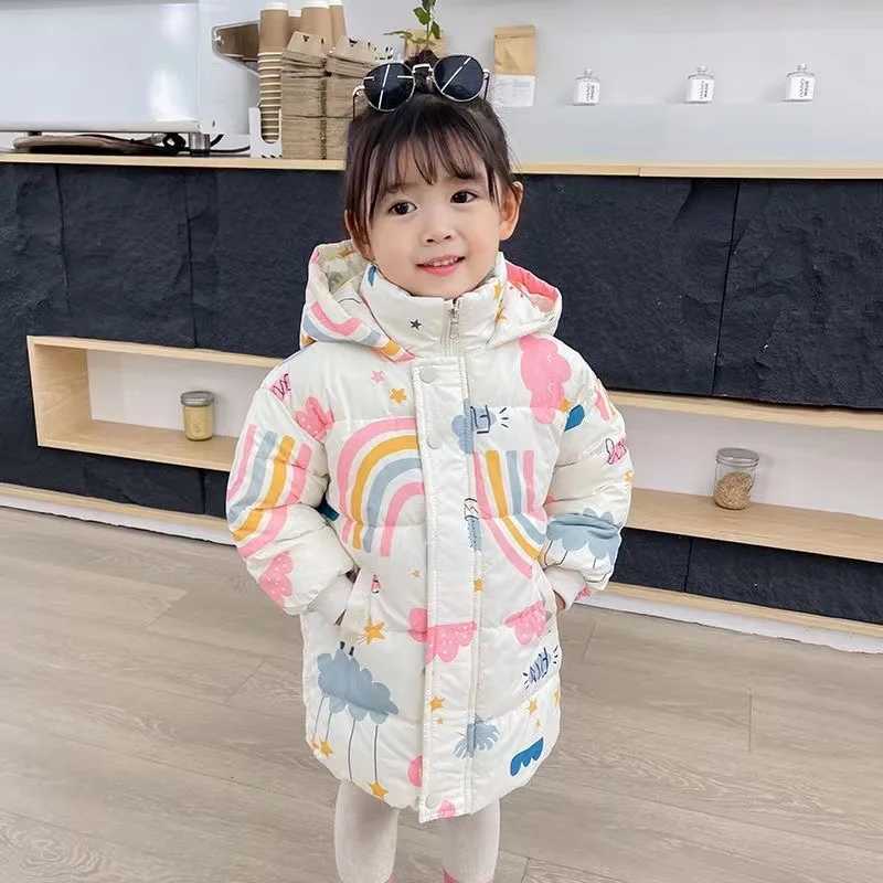 Down Coat 2024 New Girl Boys Down Jacket Winter Coat Childrens Clothing Hooded Windproof Coat 2-7 Year Cotton Warm Coat H241010