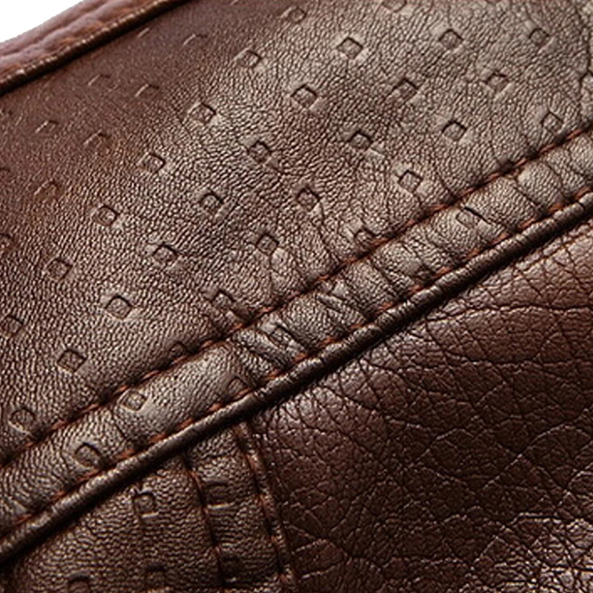 Leather high-quality PU business winter faux fur mens jacket wool 240930