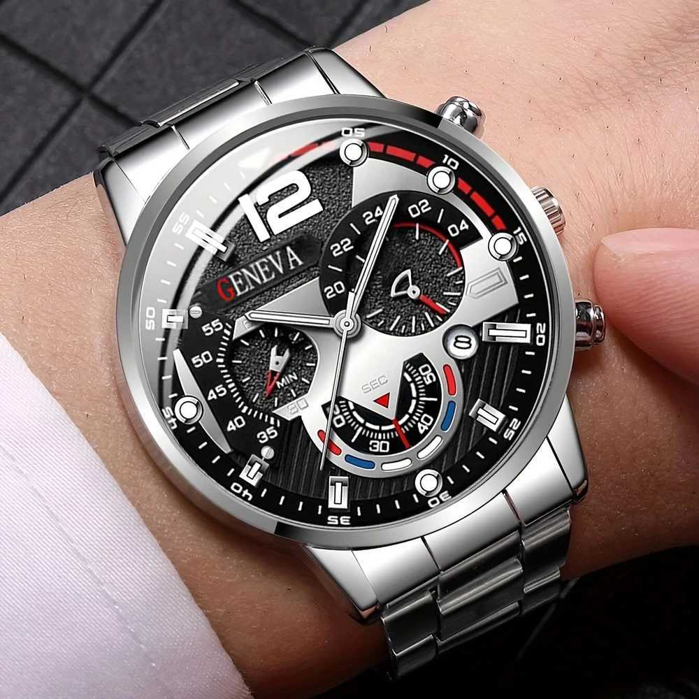 New Hot Watches Fashion Men Stainless Steel Watch Luxury Calendar Quartz Wristwatch Business Watches Man Clock Relogio MasculinoX24