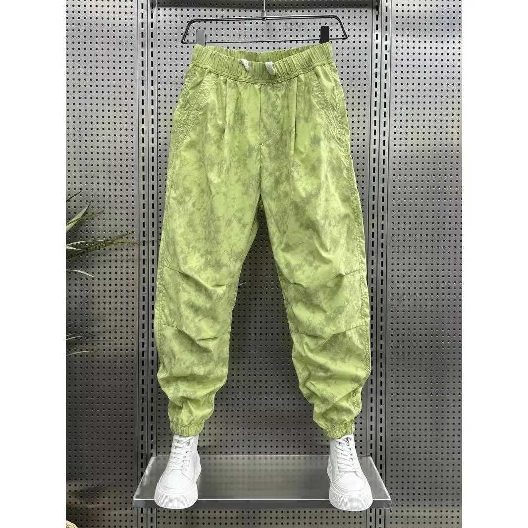Mens Summer Clothing Cargo Pants Mens Clothing Bag Pants Mens Cutting Trouser Large Korean Dongdaemun 2024 Sports Gym W241009