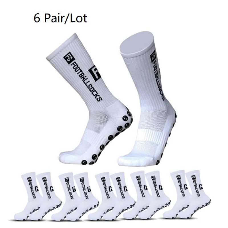 6 pairs/batch 2024 new FS anti slip Tapedesign football socks mens mid calf non slip football sports cycling sports socks womensW241010