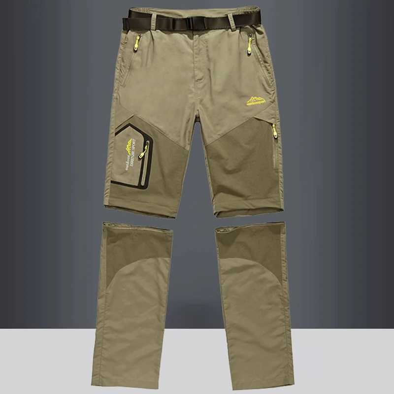 High quality mens summer new detachable quick drying hiking pants outdoor multi pocket elastic travel Safari cargo pants W241009