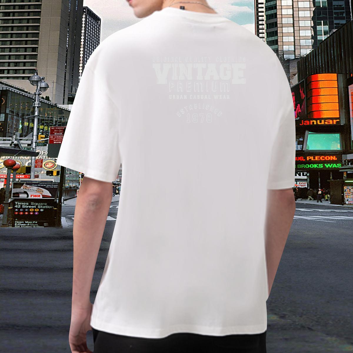 Comfortable Man T Shirts 230g Pure Cotton letter Anime Printing Street DIY Breathable Short Sleeve Tshirts Fashion New Clothings