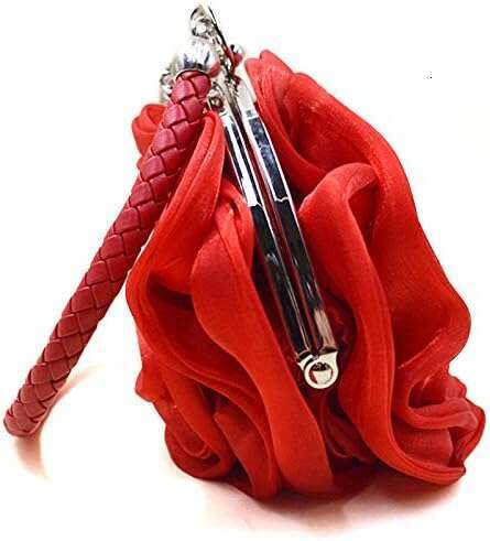 Buddy Women Rose Shaped Clutch Soft Satin Wristlet Handbag Wedding Party Purse