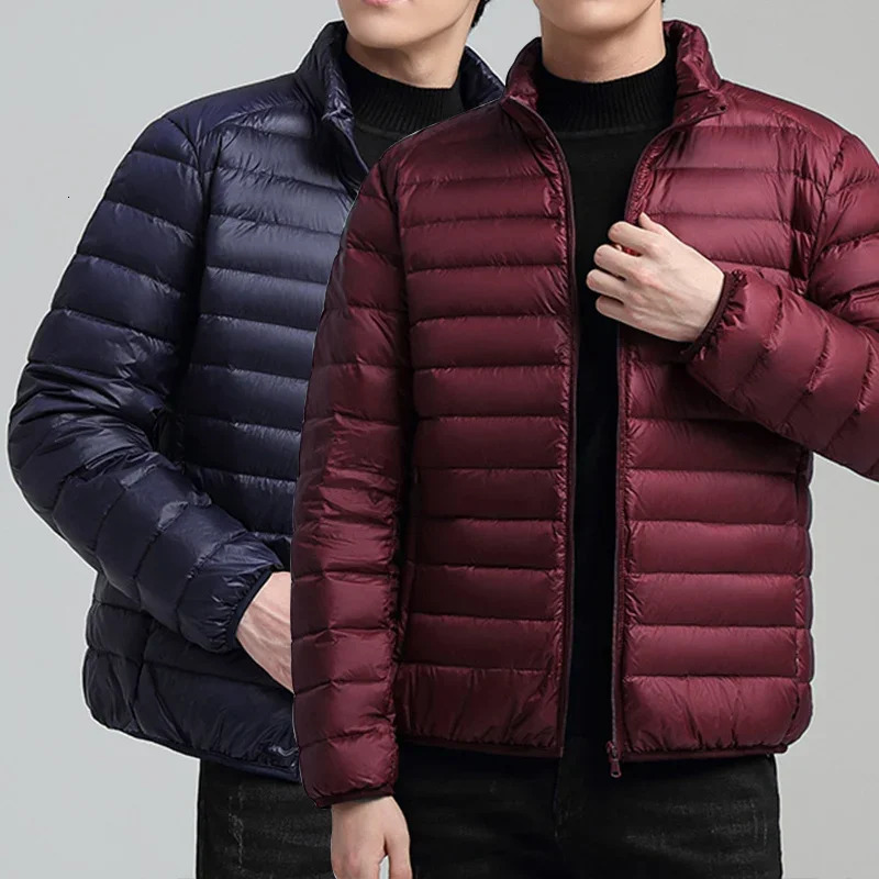 Solid lightweight winter warm park stand up cotton mens casual thick jacket mens winter coat 241007