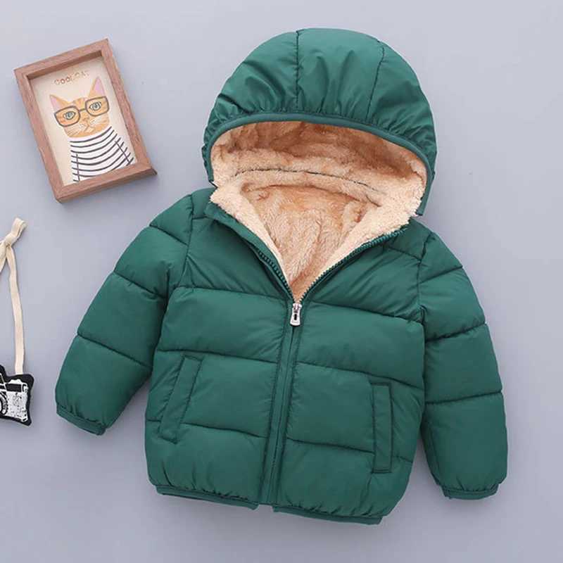 Down Coat Winter baby wool jacket childrens cartoon jacket autumn boys warm hooded jacket girls plush warm jacket H241010