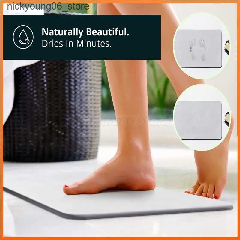 Non-Slip Bath Mats Stone Bath Mat for Bathroom Stone Shower Mat Diatomaceous Earth Mat Non-Slip Super Absorbent Quick Drying Mats Diatomaceous Mats L2