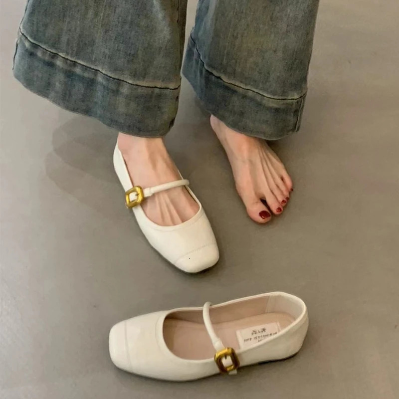Spring and Autumn Square Toe Womens Mary Jane Shoes Fashion Womens Comfortable Soft Bottom Party Wedding Womens Shoes 241007