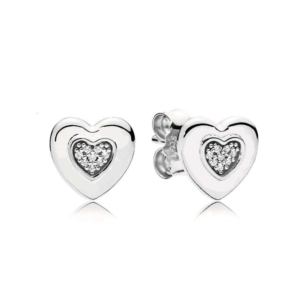 Classics earring 925 Sterling Silver Stud Earring Love Heart Crown Hoop Signature Earrings For Women Making Wedding Party Engagement Jewelry