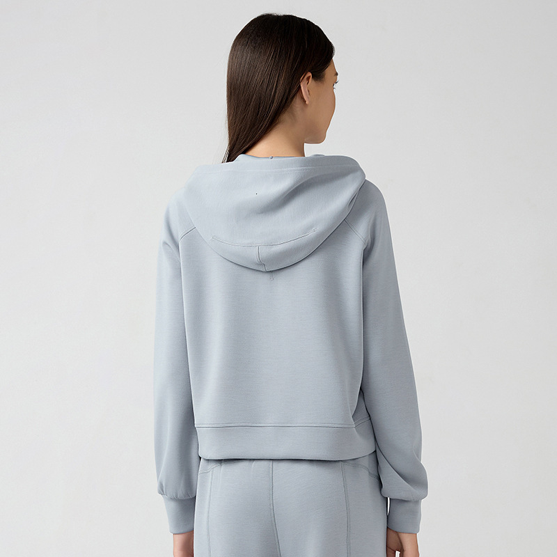 New autumn and winter windproof hooded sweatshirt for women's commuting, casual, loose, short, running, sports, long sleeved top DAW165