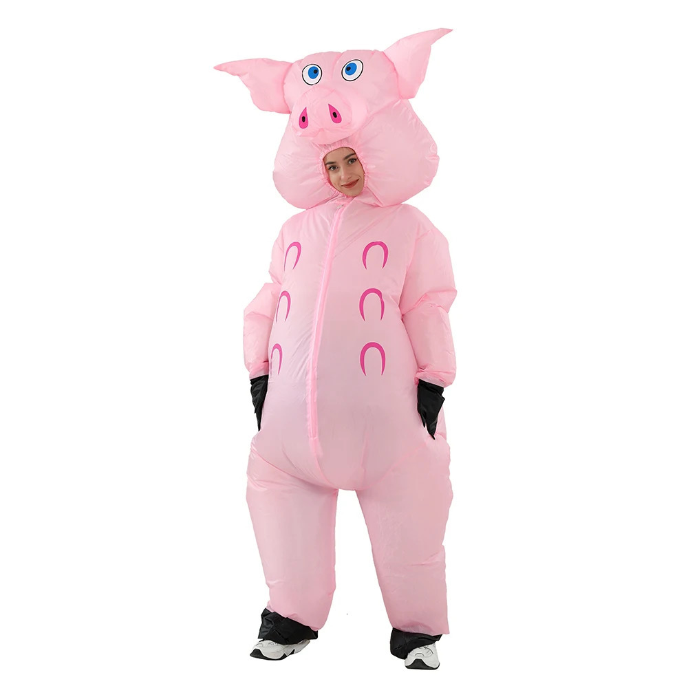 Adult mascot pink pig inflatable costume Halloween cosplay male and female animal party disco 241007