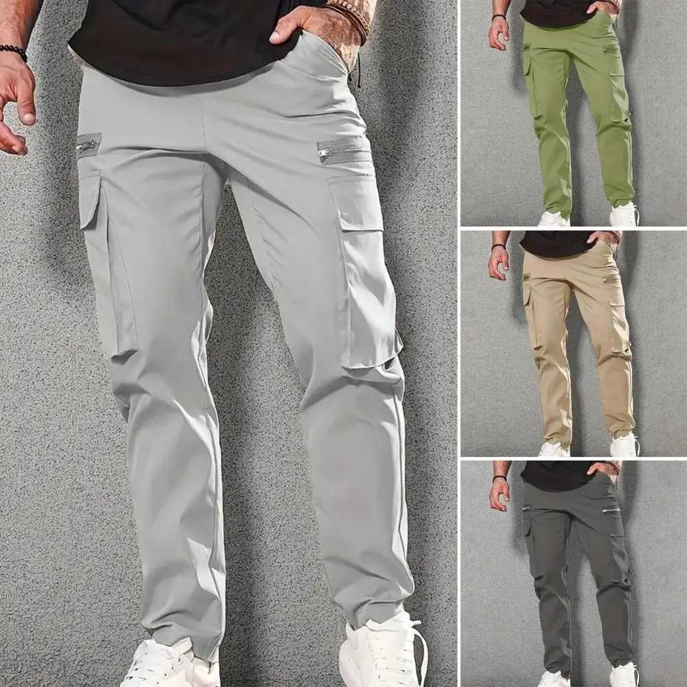 Mens Trouser Side Pocket Cargo Harem Pants Zipper Black Hip Hop Casual Mens Jogger Trouser Fashion Casual Street Pants W241009