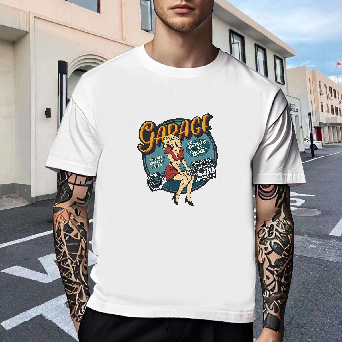 Loose Fit Man T Shirts 230g Pure Cotton character Daily Wear DIY Logo Oversized Breathable Short Sleeve Men Tees New Tops Tees