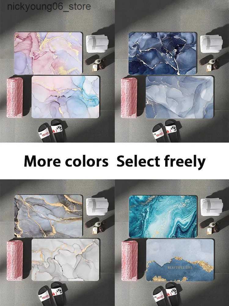 Non-Slip Bath Mats Nordic Diatomaceous Earth Floor Stone Bath Mat Absorbent Bathroom Rugs Foot Mats Quick Dry Toilet Carpet Non-slip Shower Pad L24091