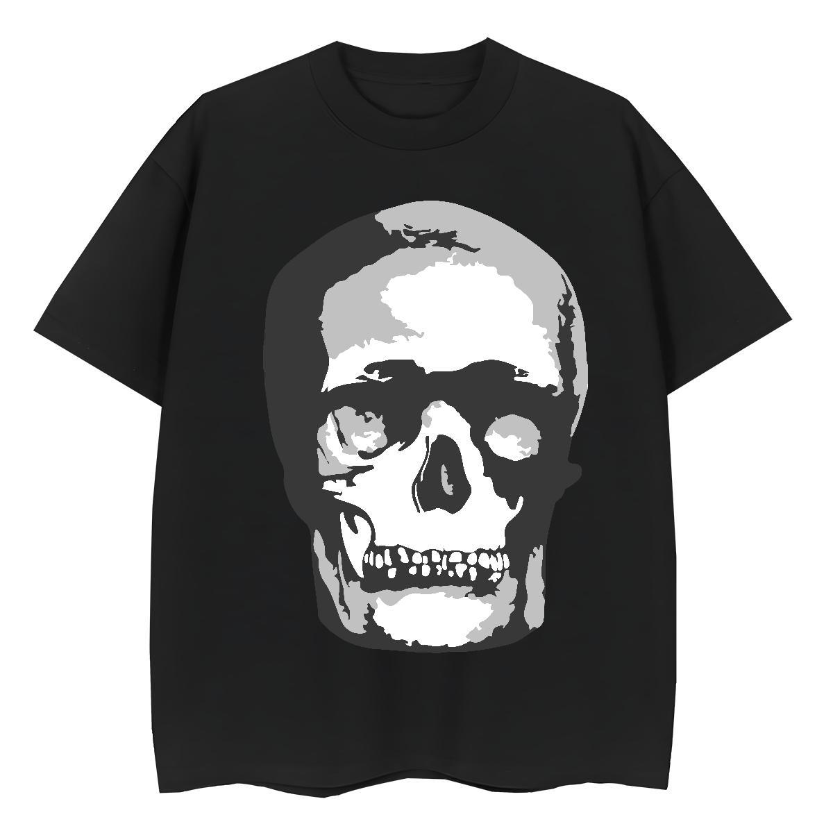 Brand Women T Shirts 100% Cotton 230g Breathable Crew Neck Street Wear skull Unisex Tshirts Lady Skull Tops Shirt