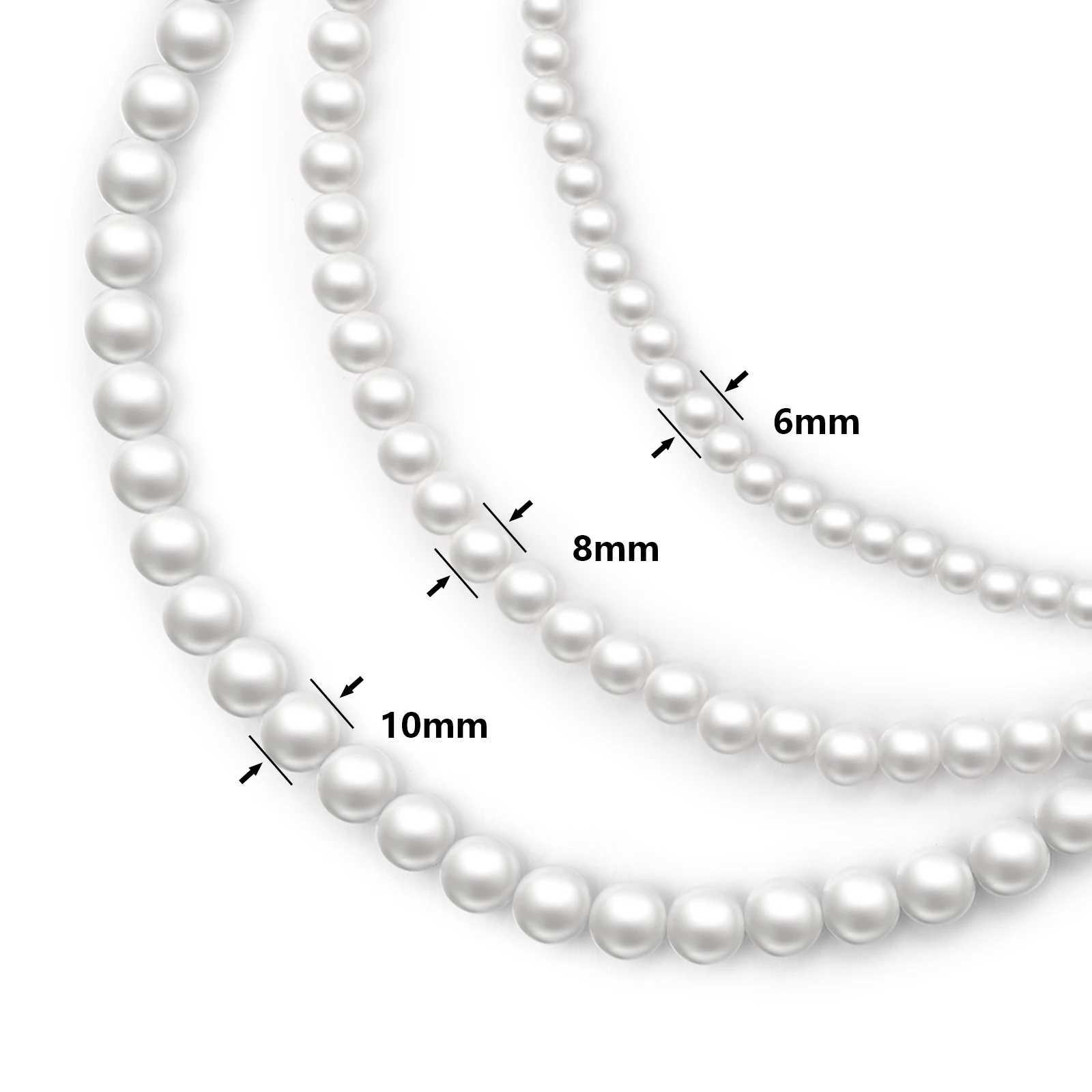 Hot Trendy Imitation Pearl Necklace Men Temperament Simple Handmade Strand Bead Necklace For Men Fashion Jewelry GiftX241009