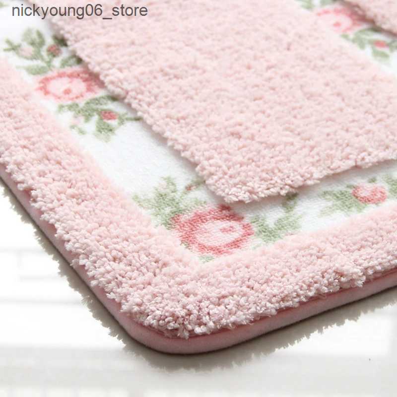 Non-Slip Bath Mats Pastoral Style Bath Mat Multi -Sizes Bathroom Kitchen Carpets Set Anti-Slip Doormat Shower Room Toilet Rugs Floor Area Decor Pad L2