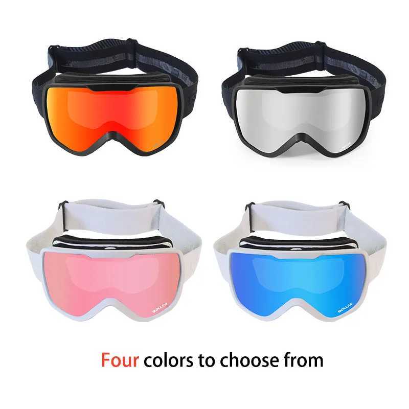 BOLLFO 2022 brand professional ski goggles double-layer lens anti fog UV400 ski goggles mens snow goggles gift bag CL241010