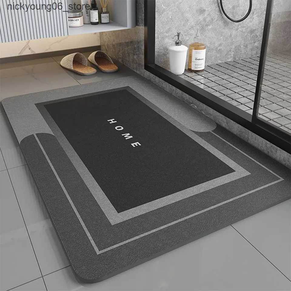 Non-Slip Bath Mats Anti-slip Super absorbent bathroom mat Modern simple diatom mud floor mat bathroom dirt-resistant mat For Kitchen Toilet L240910