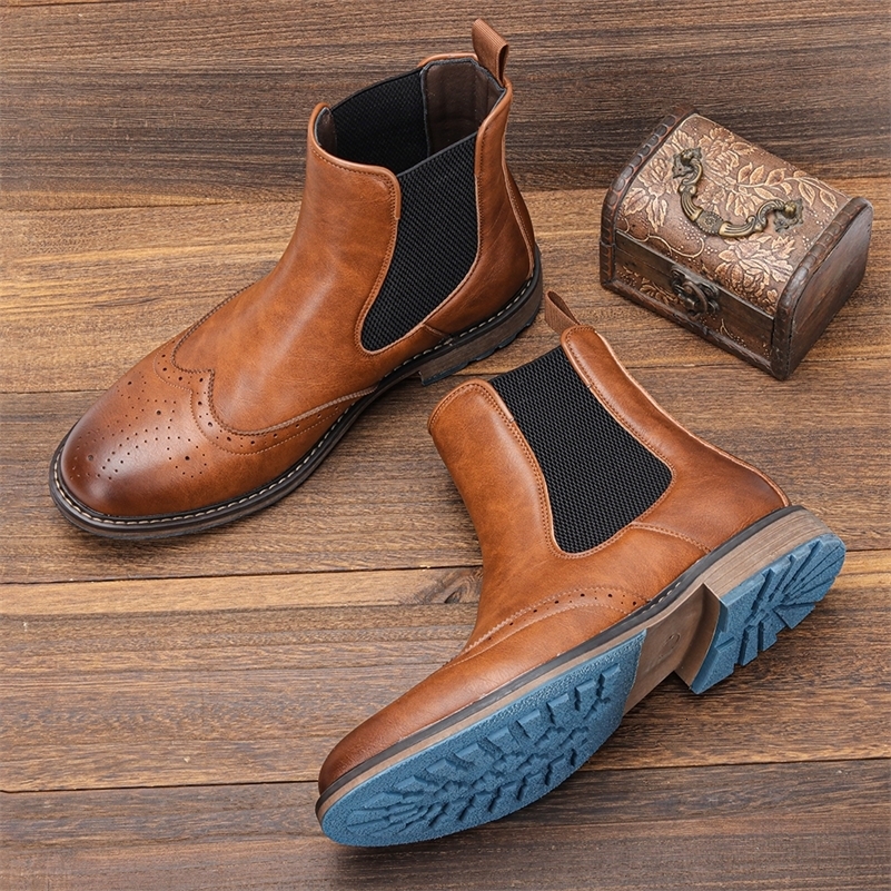 Size 7-13 Brogue Men Classical American Style Leather Boots #Al667 240929