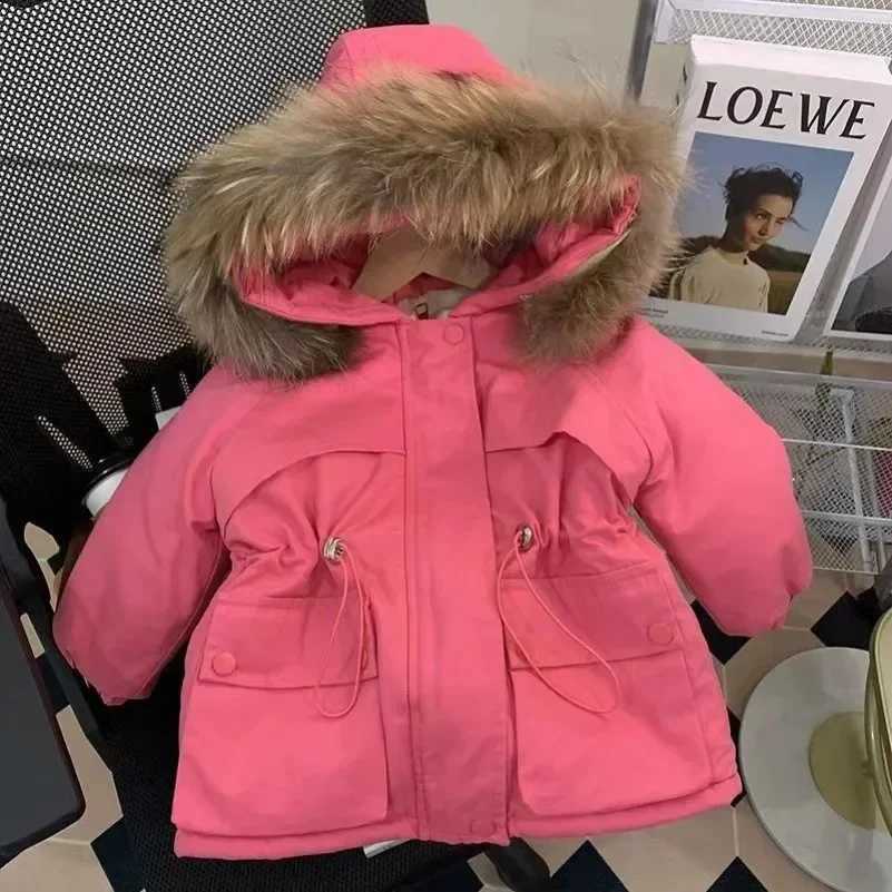 Down Coat New childrens park winter hooded jacket suitable for girls winter top warm thick velvet hooded baby coat causal coat H241010