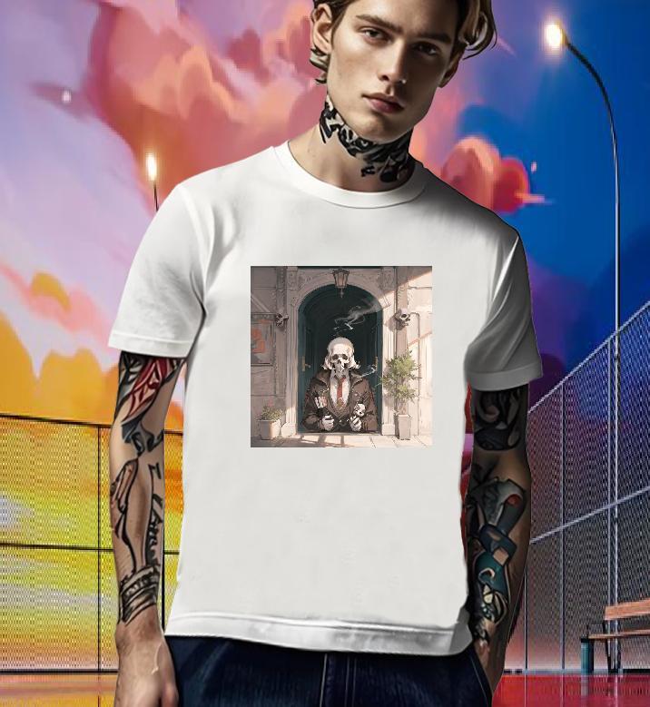 Popular T-Shirts for Men 100% Cotton 230g skull High Street Hip Hop Oversized 4XL Pure Cotton Men Tees DIY Customized Tshirts