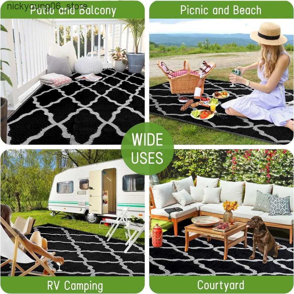 Non-Slip Bath Mats Outdoor Rug Waterproof Plastic Straw Rugs Stain UV Resistant Floor Mat Outdoor Rug L240910