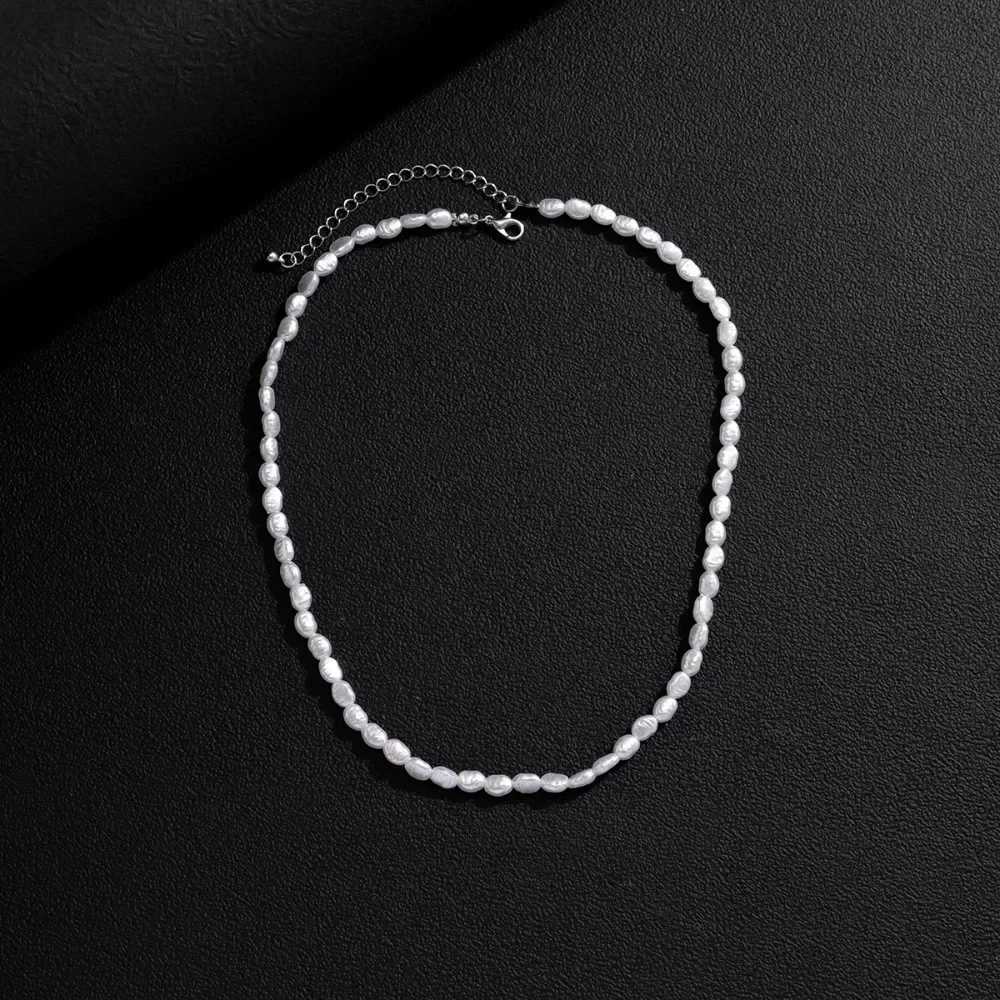 Simple Imitation Pearl Necklace for Women Man Teens Fashion Punk Hip Hop Choker Trendy Hip-hop Punk Fashion Jewelry AccessoriesX241009