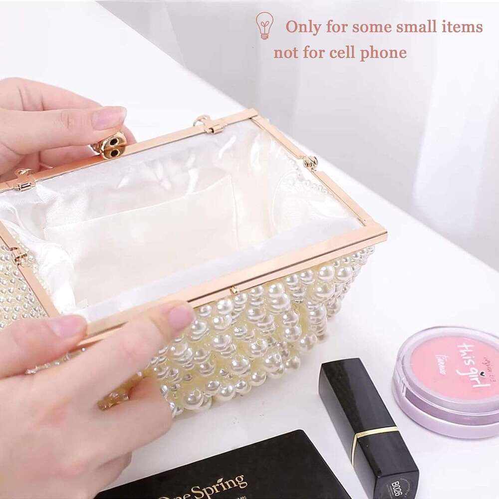 Pearl Cutch Purses for Women Evening Bags Formal Beaded Wedding Bridal Purse Ladies Prom tail Party Handbag