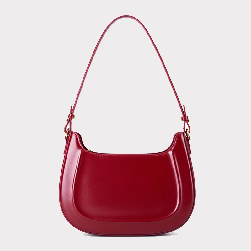 Hifashion genuine leather underwear womens bag trend half moon horizontal wallet saddle womens handbag 241008