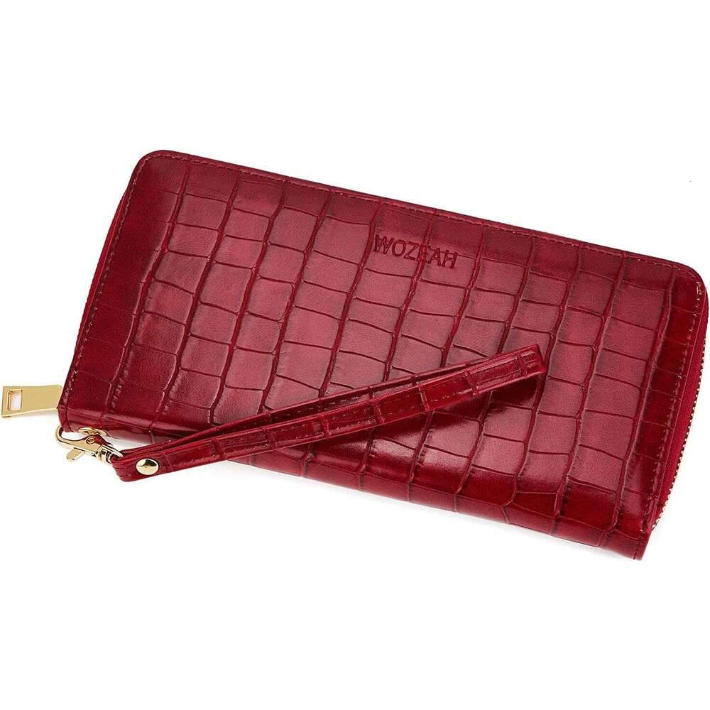 Women's RFID Blocking PU Leather Zip Around Wallet Clutch Large Travel Purse