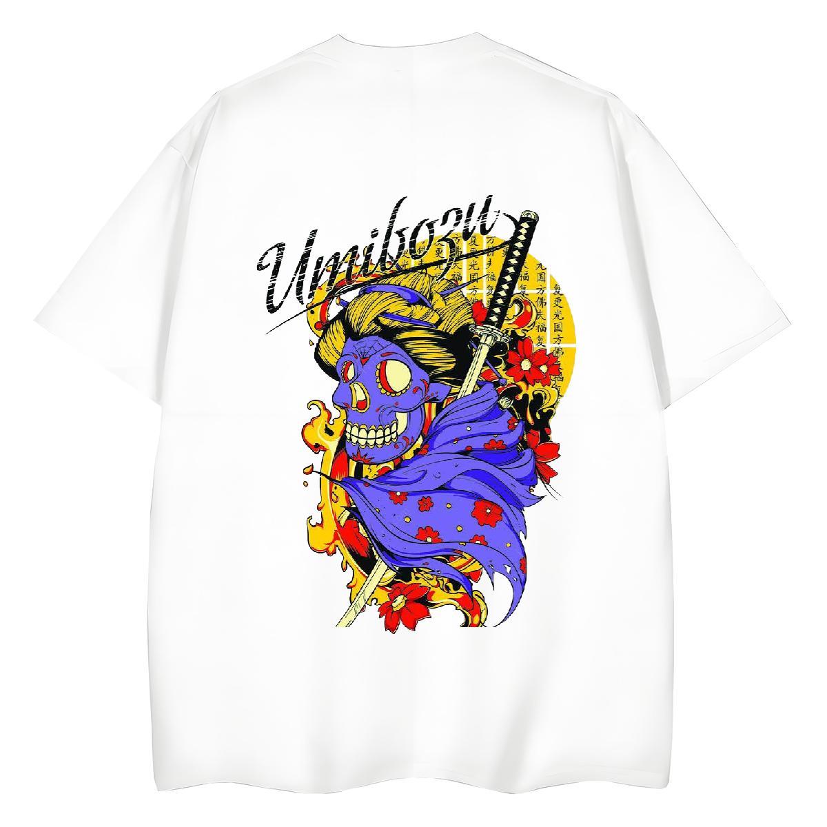 2024 Casual Women T Shirts 100% Cotton 230g Breathable Soft Summer Casual skull Couples T Shirts Female Skull Tees Shirts